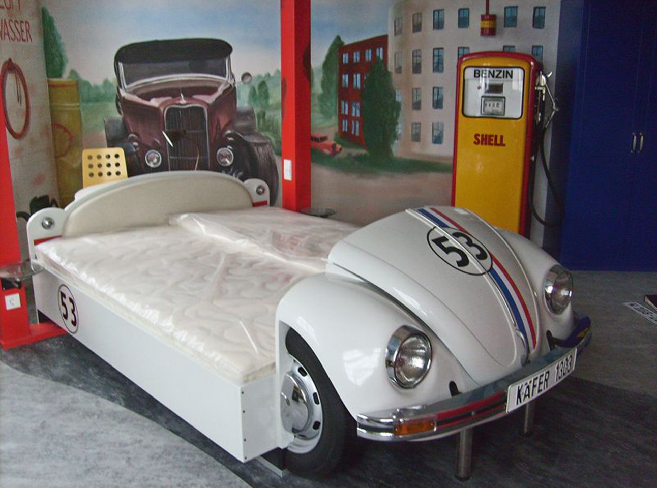 Bett Käfer Herbie - Tankstelle