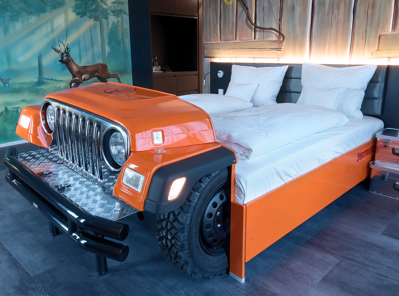 duurzame grondstof Trechter webspin Woning Bed Jeep - Off Road | V8_BettJeep